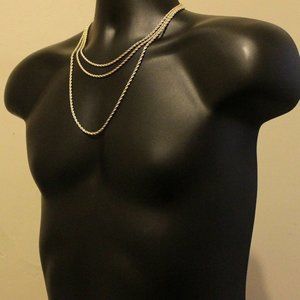 14k Gold 3mm 18" 20" and 24" Rope Chain